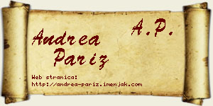 Andrea Pariž vizit kartica